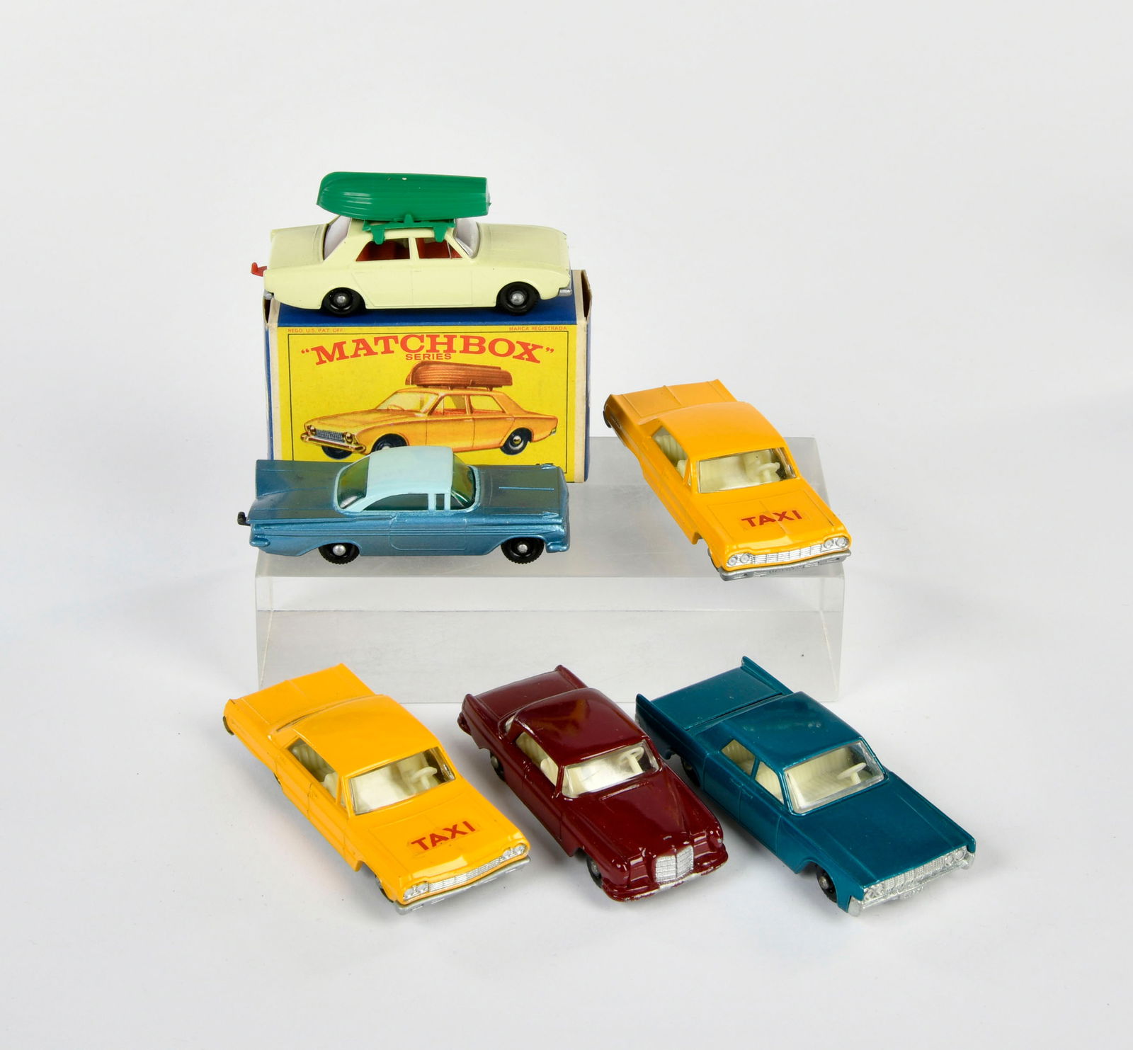 Matchbox, 6 x PKWs: Matchbox, 6 x cars, mostly C 1