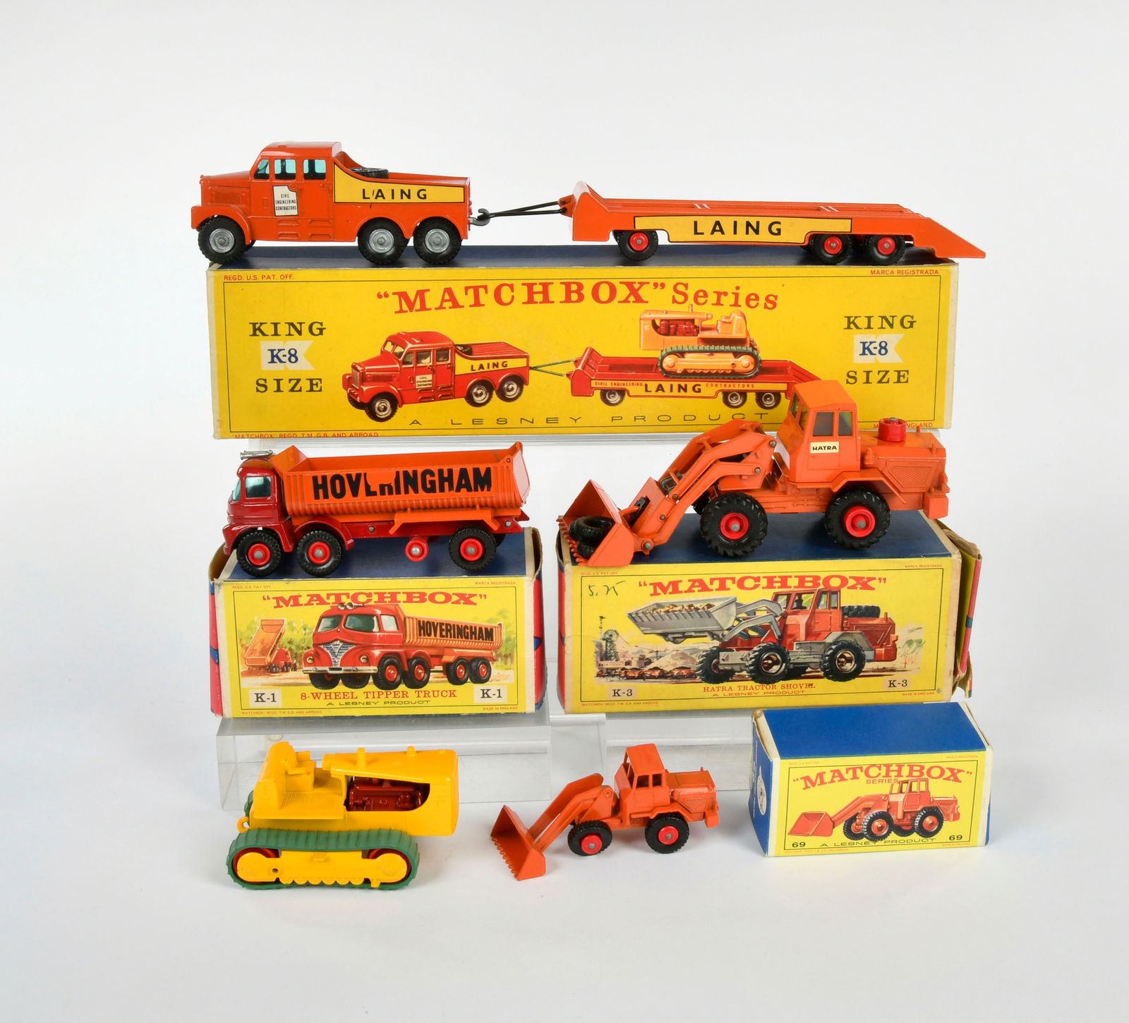 Matchbox, 4 x Baufahrzeuge: Matchbox, 4 x construction vehicles, mostly C 1