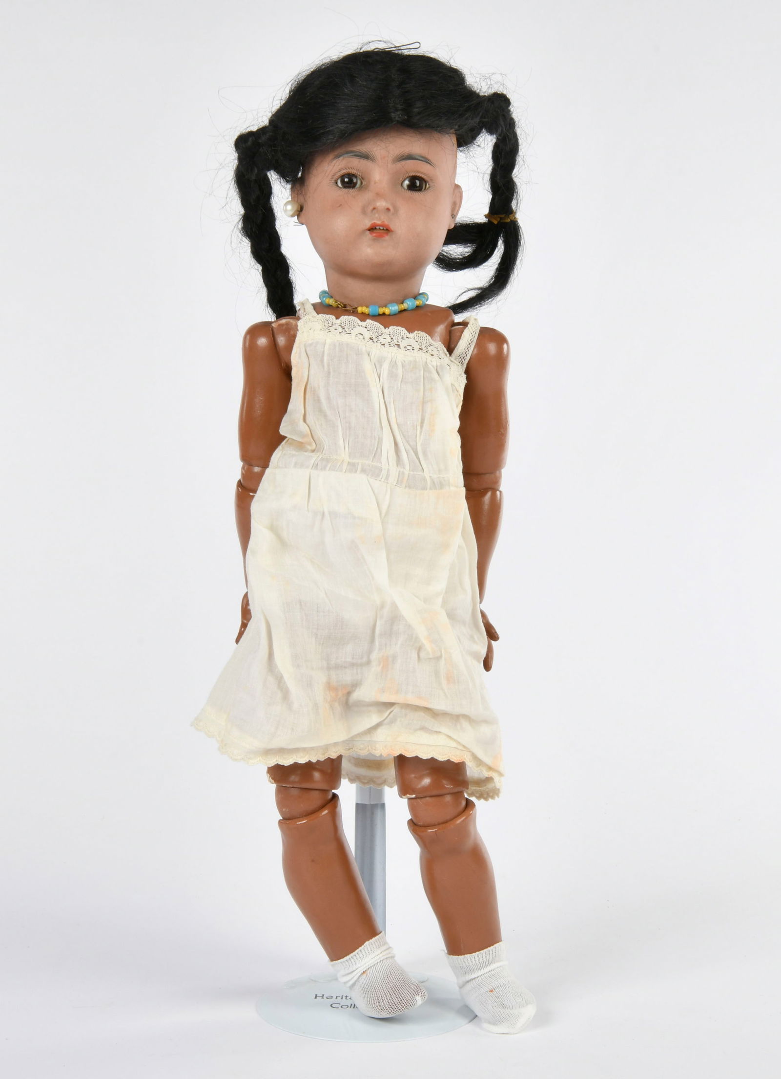 Kammer & Reinhardt, Puppe: Kammer & Reinhardt, doll, Germany pw, 46 cm, bisque head (marked "K * R Simon & Halbig 403 50"), sleep eyes, pierced ears, open mouth, 4 teeth, wig not original, composition ball-jointed body (thighs