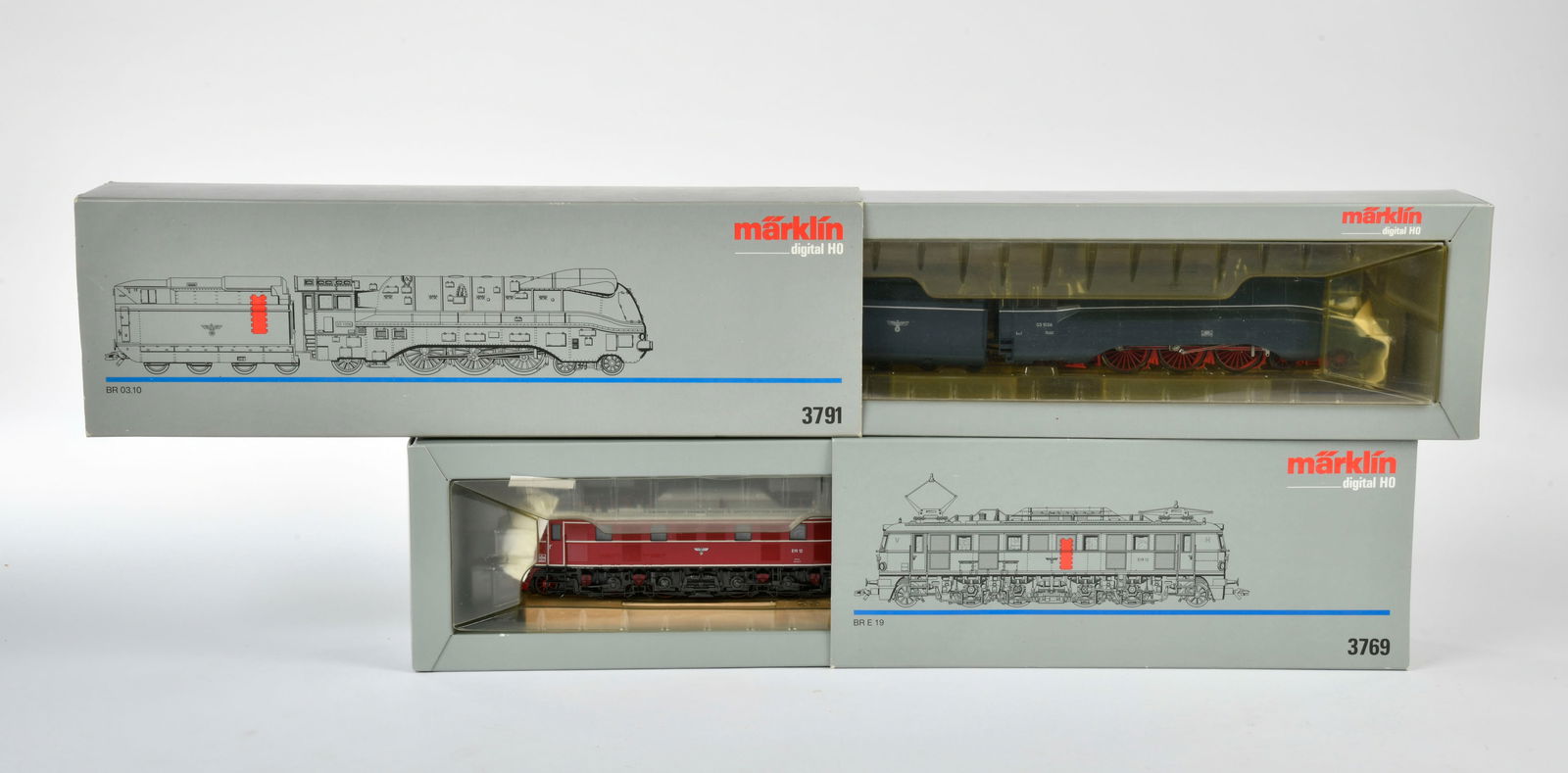 Marklin, Loks 3791, 3769: Marklin, locomotive 3791, 3769, H0, box, C 1