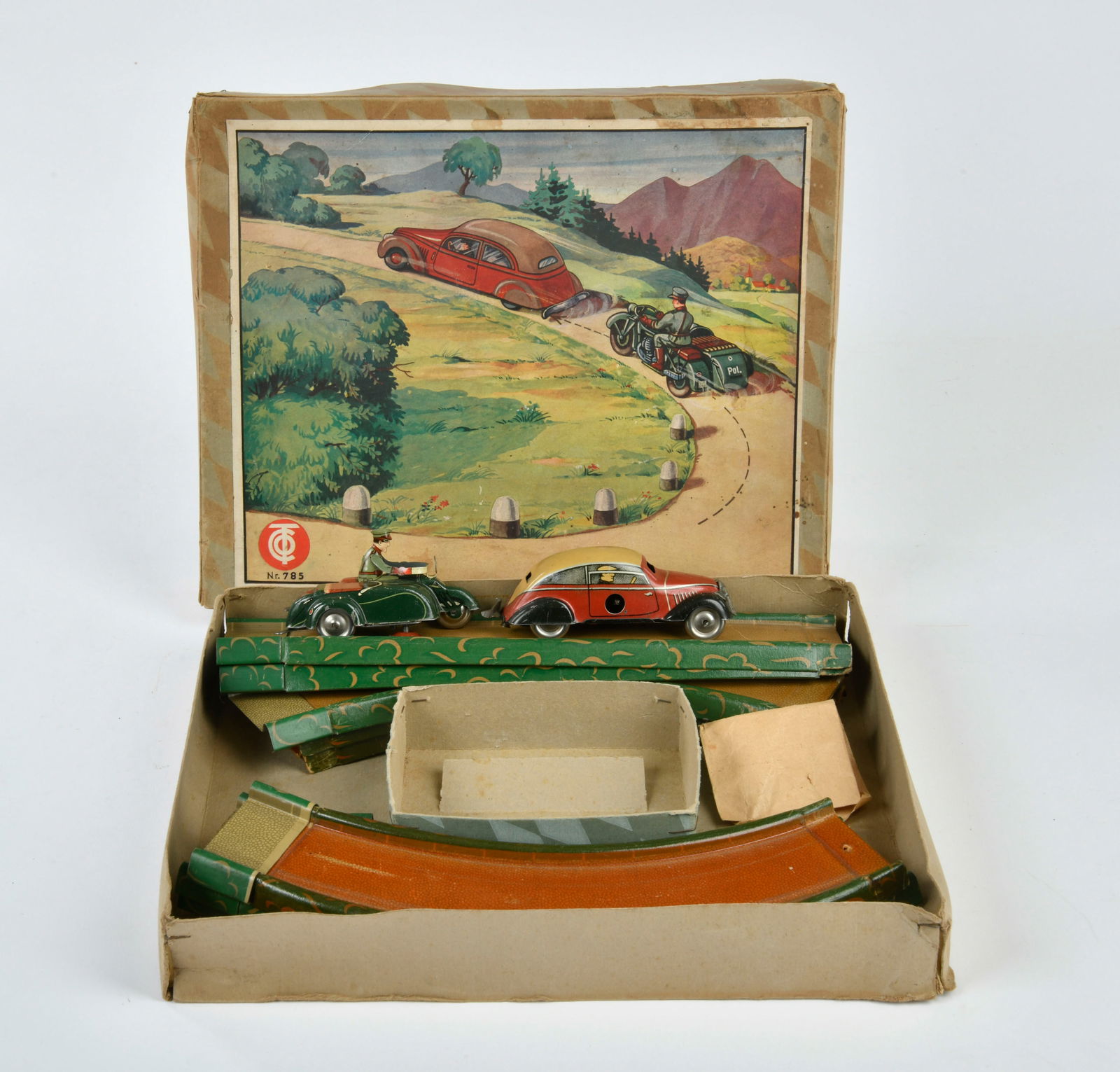 Tippco, Polizeimotorrad verfolgt Limousine Nr. 785 (1 of 2)