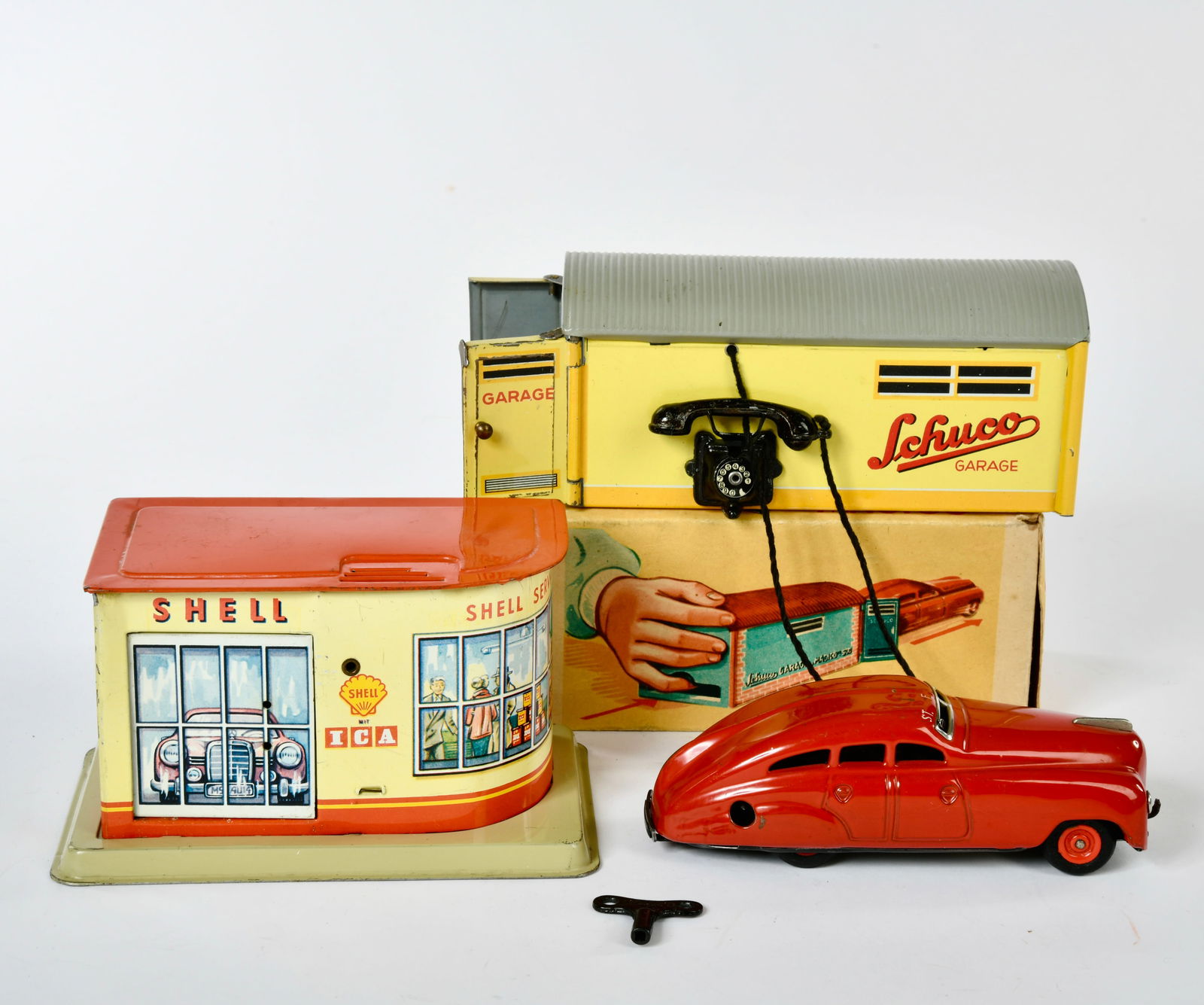 Schuco, Magico Garage mit Patentauto 1750 & Seidel Shell Service Garage (1 of 1)