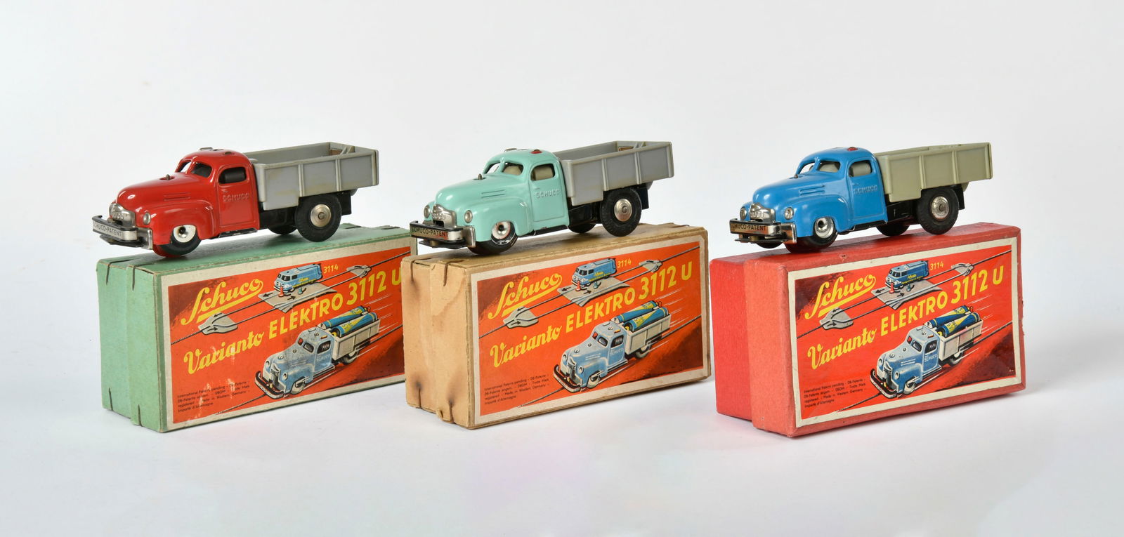 Schuco, Varianto, 3x Elektro 3112 U: Schuco, Varianto, 3x Elektro 3112 U, W.-Germany, 12 cm, box, C 1-2