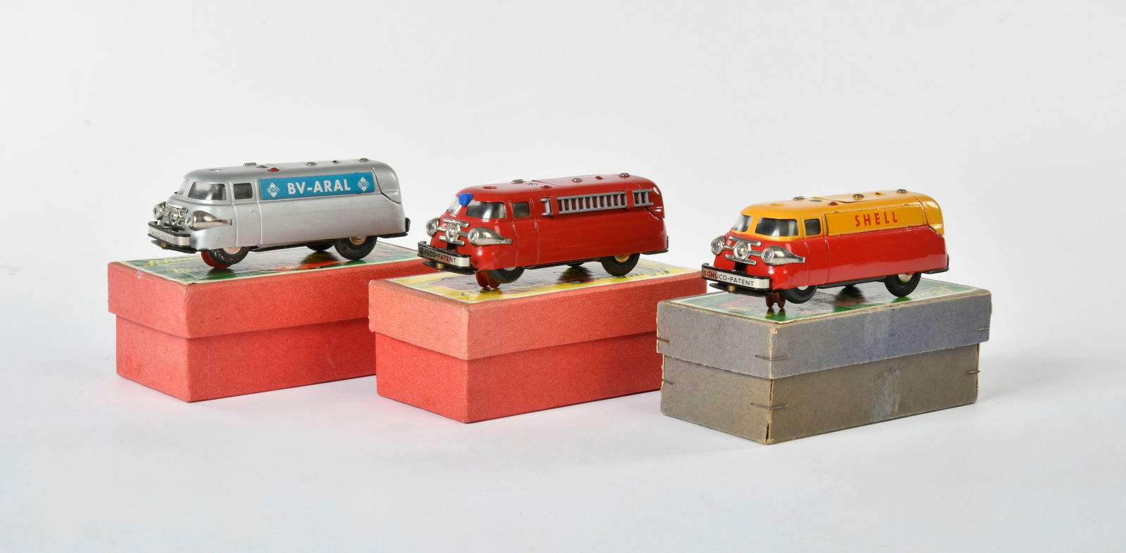 Schuco, Varianto, 3x Elektro Bus 3116 & 3117: Schuco, Varianto, 3x Elektro Bus 3116 & 3117, W.-Germany, 12 cm, box, C 1-