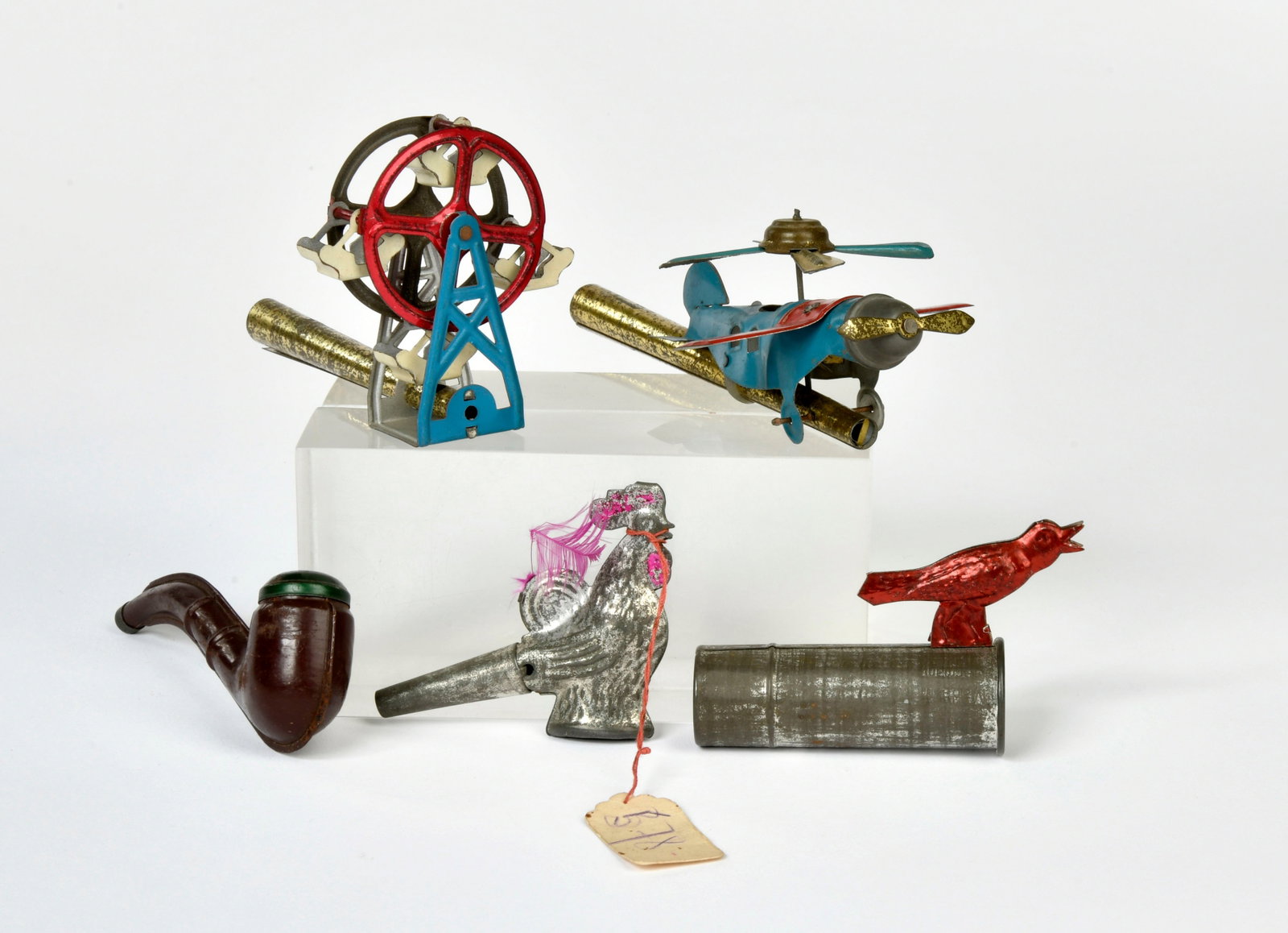Konvolut Pfeifen, Penny Toys u.a.: Bundle whistles, Penny Toys a.o., pw, tin, C 2