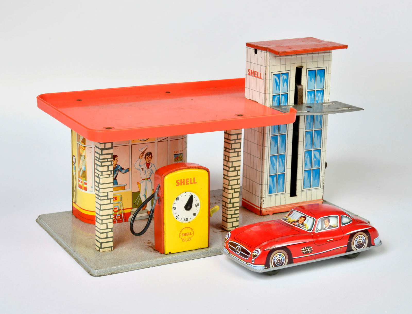 Shell Station Service Tankstelle mit Garage mit Huki Mercedes (1 of 2)