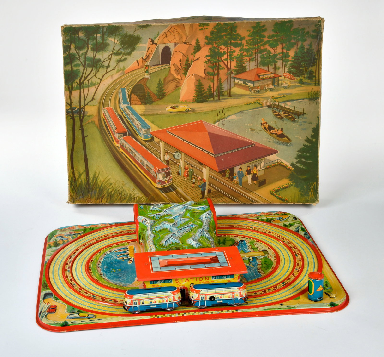 Technofix, Tunnelbahn 284: Technofix, tunnel track 284, W.-Germany, 50 cm, tin, cw ok, min. paint d., box C 2, C 2