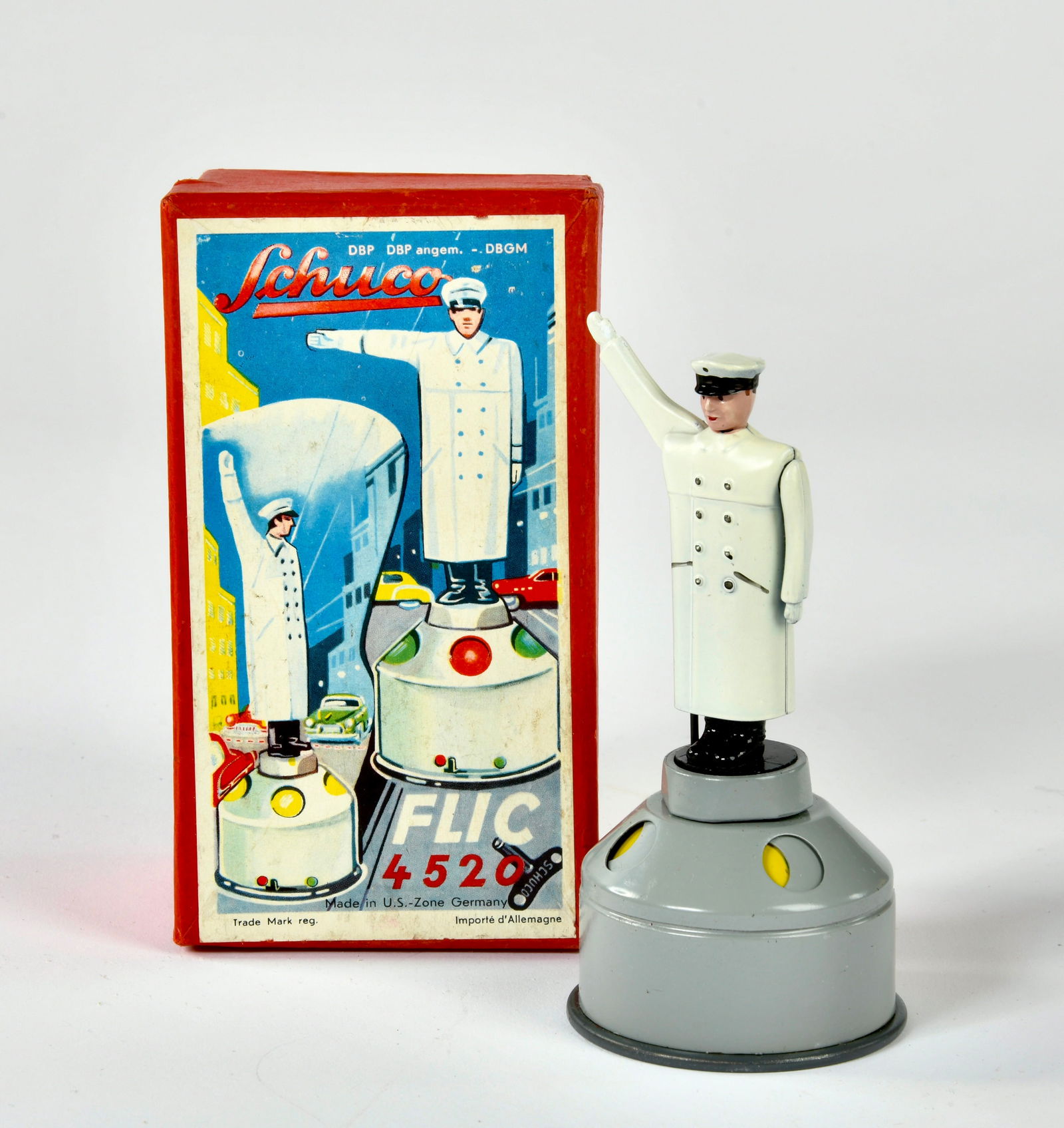 Schuco, Flic: Schuco, Flic, US Z. Germany, 12,5 cm, tin, cw ok, min. paint d., box, C 1-2