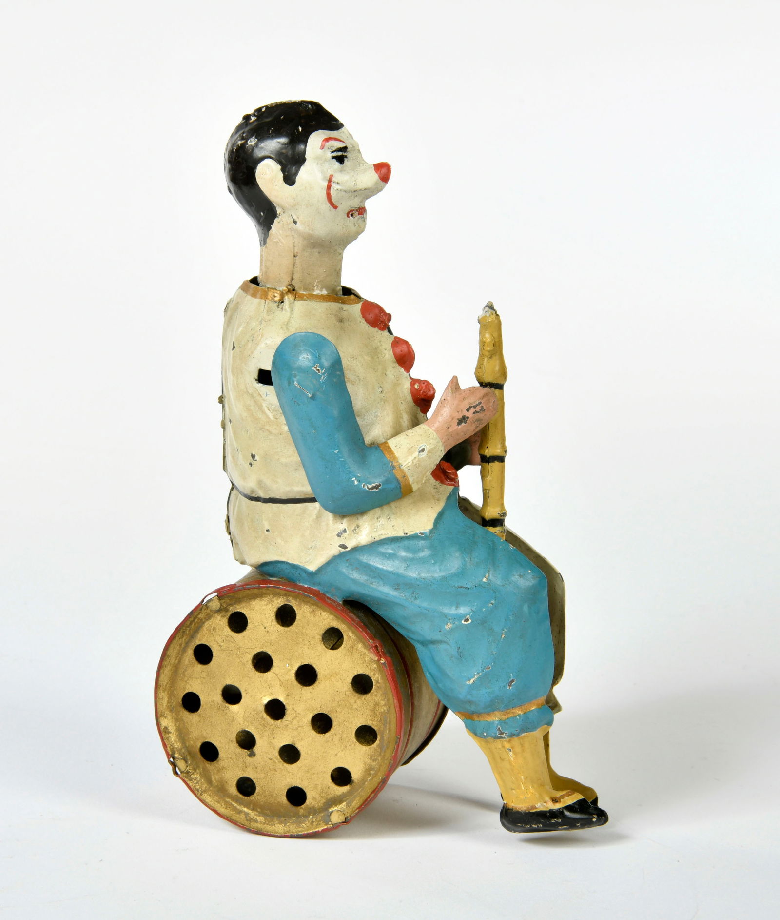 Gunthermann, Clown mit Flote: Gunthermann, clown with flute, Germany pw, 16,5 cm, cw ok, head stuck, refinished