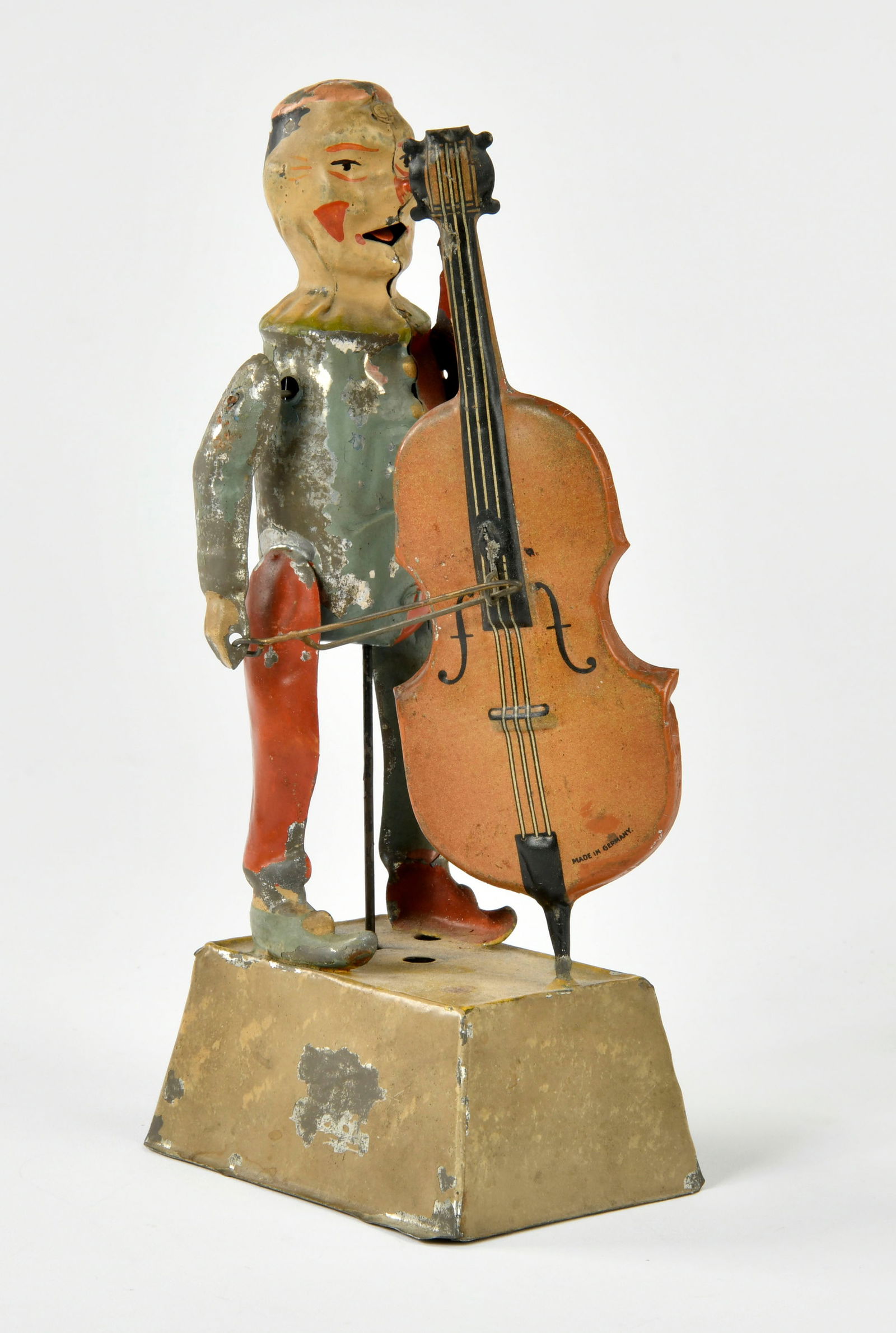 Gunthermann, Clown Musiker: Gunthermann, clown musician, Germany pw, 22,5 cm, movable tonge, cw ok, paint d.