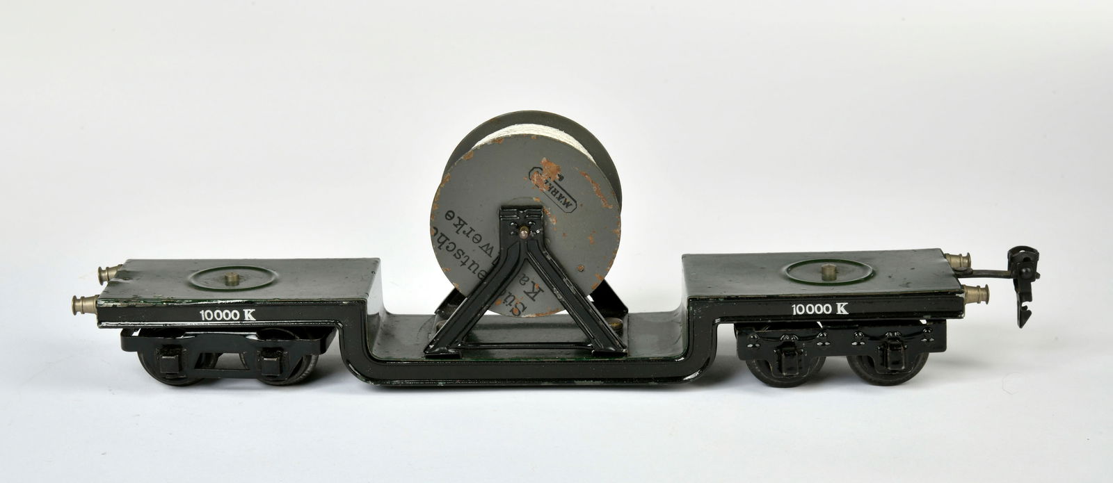 Marklin, Tiefladewagen 19550 Suddeutsche Kabelwerke: Marklin, low loader 19550 "Suddeutsche Kabelwerke", gauge 0, 31 cm, paint d., C 2