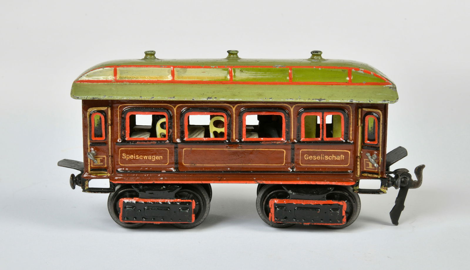 Marklin, D-Zug-Speisewagen: Marklin, express train dining wagon, Germany 1905, with interior, min. paint d.