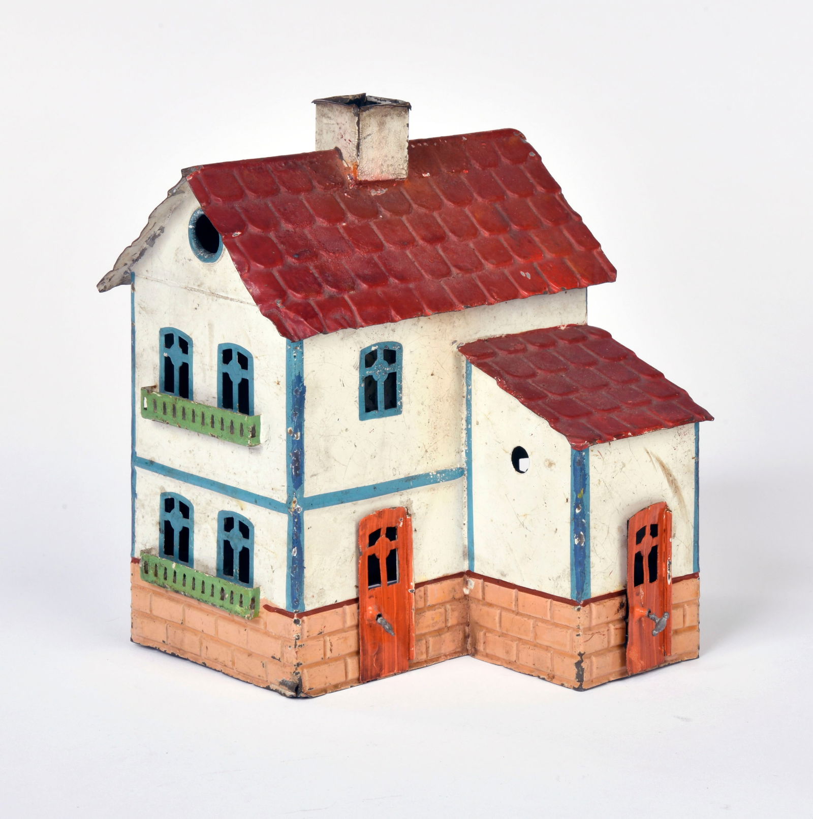 Marklin, Warterhauschen 2177: Marklin, guard house 2177, Germany ca. 1910, 17 cm, tin, base missing, paint d.