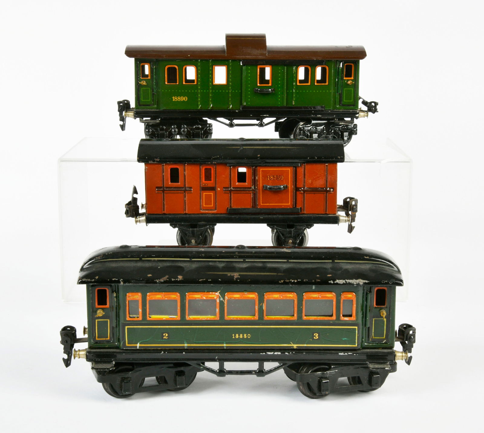 Marklin, Personen-, Gepack- und Postwagen: Marklin, passenger-, luggage- and post wagons, gauge 0, Germany pw, C 2