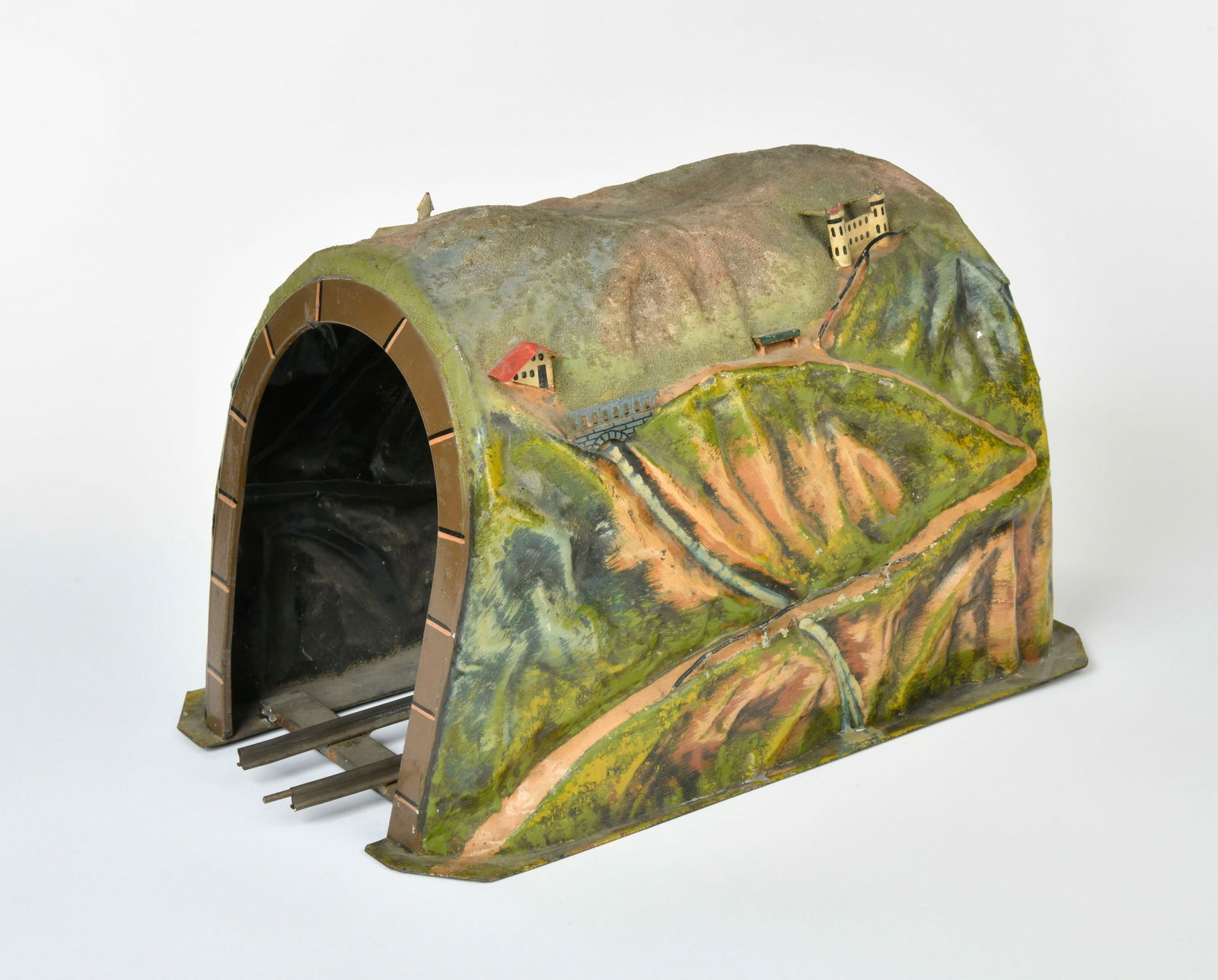 Marklin, Tunnel: Marklin, tunnel, Germany pw, gauge 1, 35 cm, with fixed track, No. 2521/1, min. paint d.