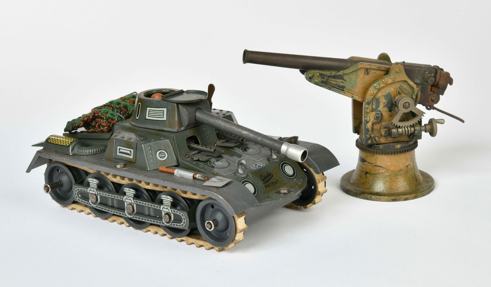 Gescha, Panzer & Marklin, Geschutz: Gescha, tank and Marklin, gun, Germany pw, 17-20 cm, paint d., function not checked, C 2-3