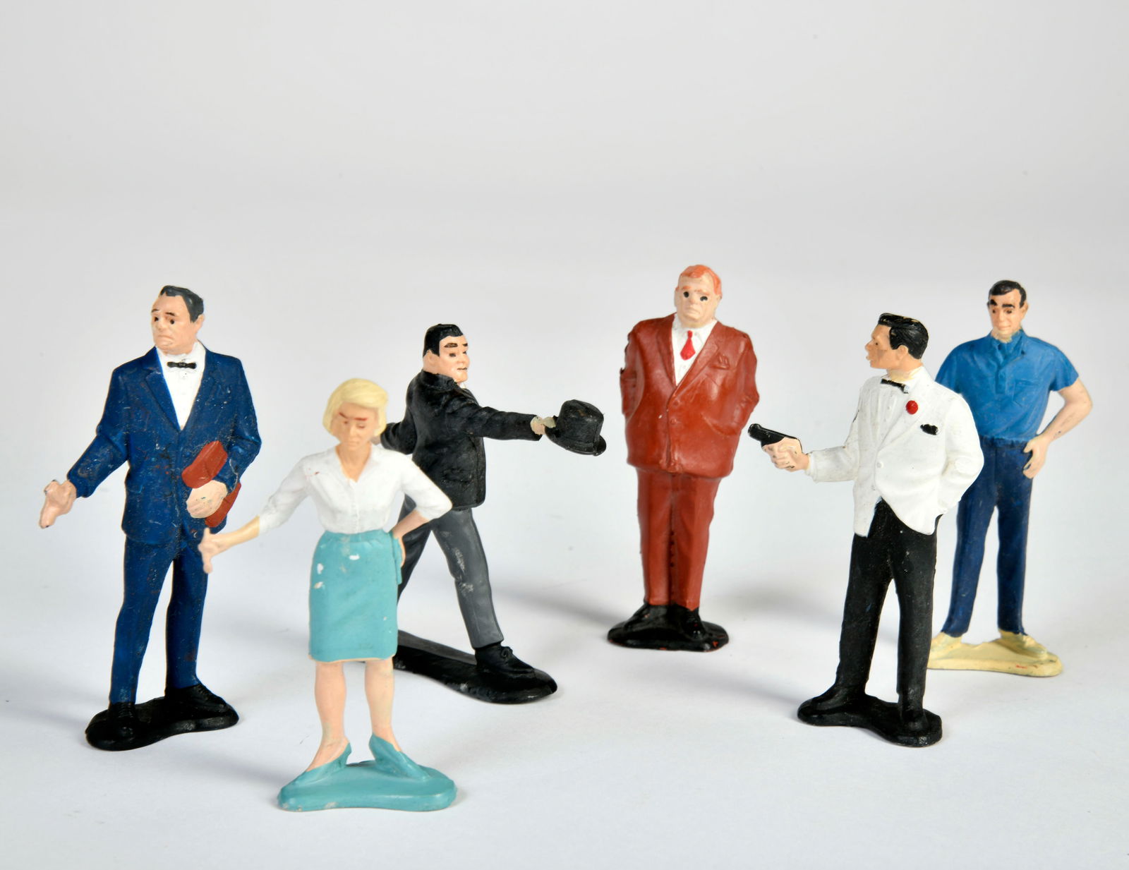 Gilbert, 6 James Bond Figuren: Gilbert, 6 James Bond figures, plastic, C 1-2