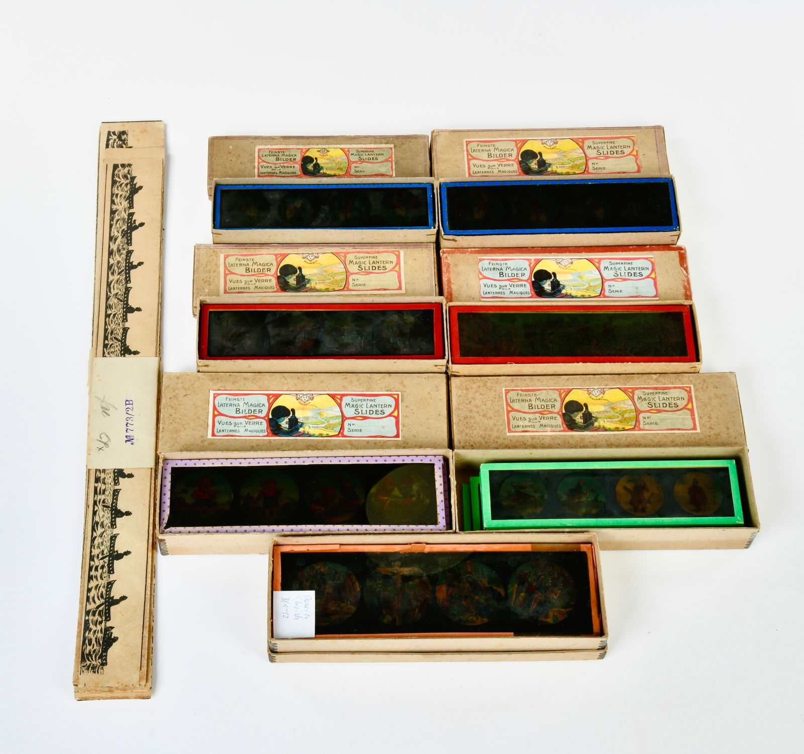 Bing u.a., 7 x Laterna Magica Glasbilder und 2 x Zoetropen Bildstreifen (1 of 1)