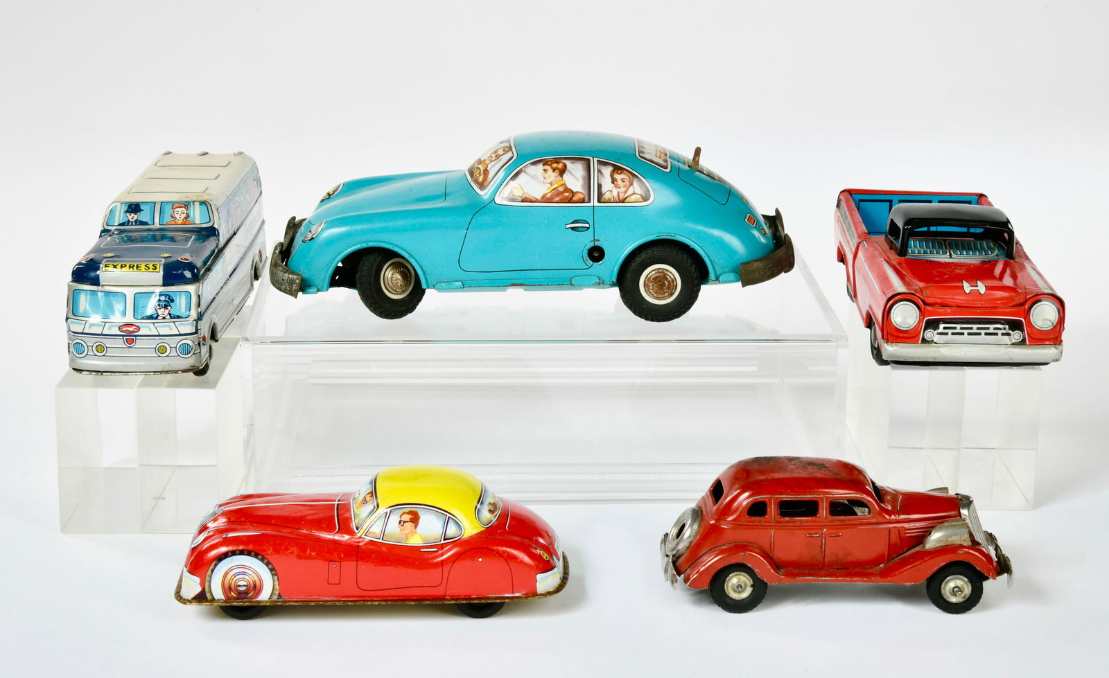 Joustra u.a., Konvolut Fahrzeuge: Joustra a.o., bundle vehicles, tin, part. defects, C 2-3