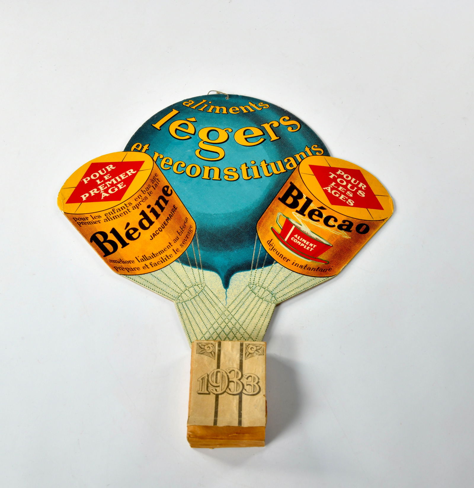 Werbekalender 1933, aliments legers et constituants: Werbekalender 1933, aliments legers et constituants, 37 cm, Pappe, komplett, Deckblatt gelost