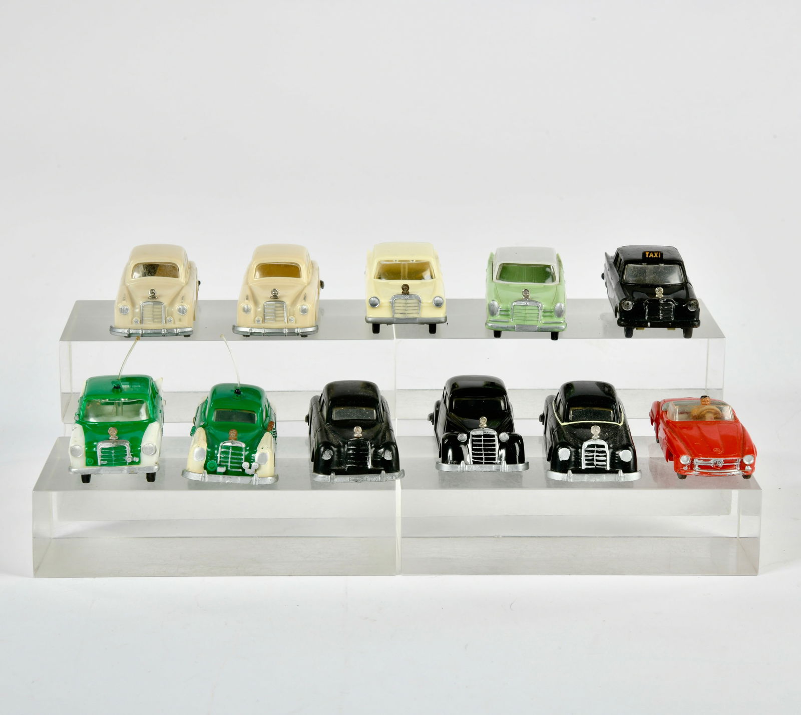 Siku, Mercedes Konvolut: Siku, Mercedes Konvolut: 3 x V 191, 2 x V 33 (1 x Stossstange defekt), 2 x V 78, V 4, V 192, V 52, V 59, W.-Germany, Kst, 1:43