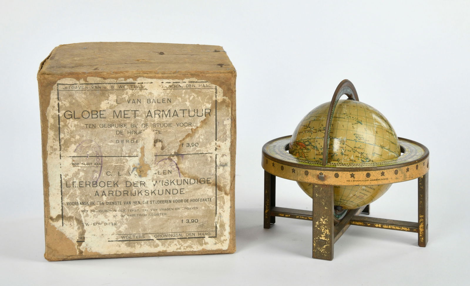 C.L. van Balen, Globus: C.L. van Balen, Globus, Kinderglobus, Niederland, ca. 1920, Blech, 16 cm, Okt, LM