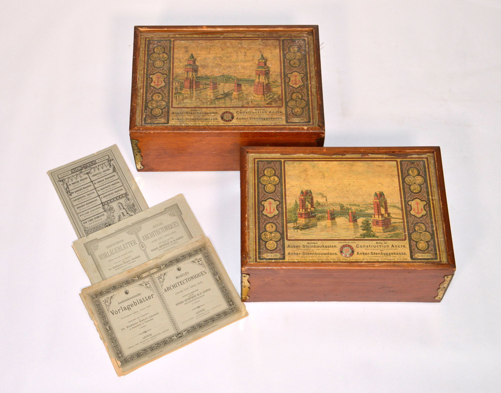 Richter, 2 Anker Dach-Steinbaukasten = DS 19: Richter, 2 Anker Dach-Steinbaukasten = DS 19 (11 und 11 U), mit Anleitungen, fur Selbstabholer