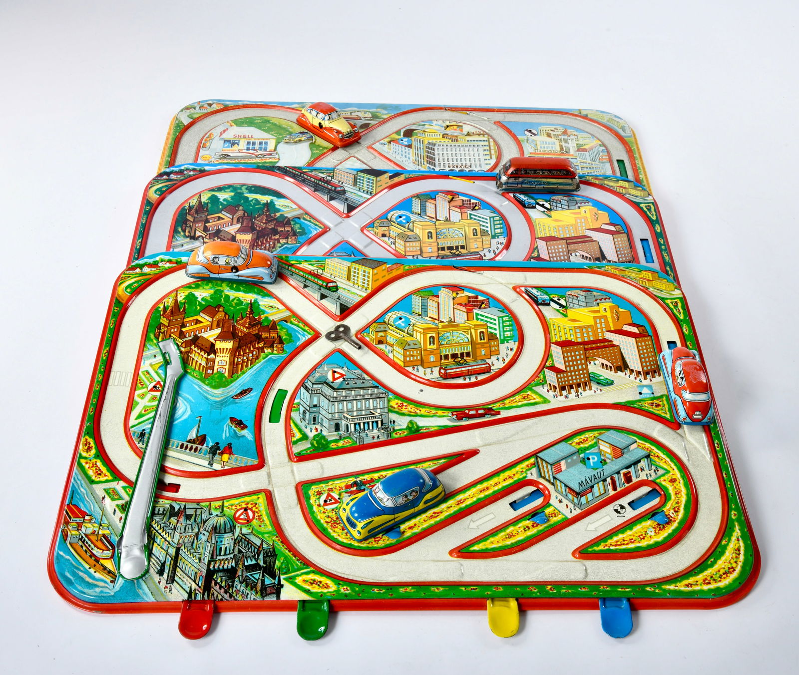 Technofix u.a., 3 Bahnen und 4 Autos: Technofix u.a., 3 Bahnen und 4 Autos, Blech, UW ok, Z 2