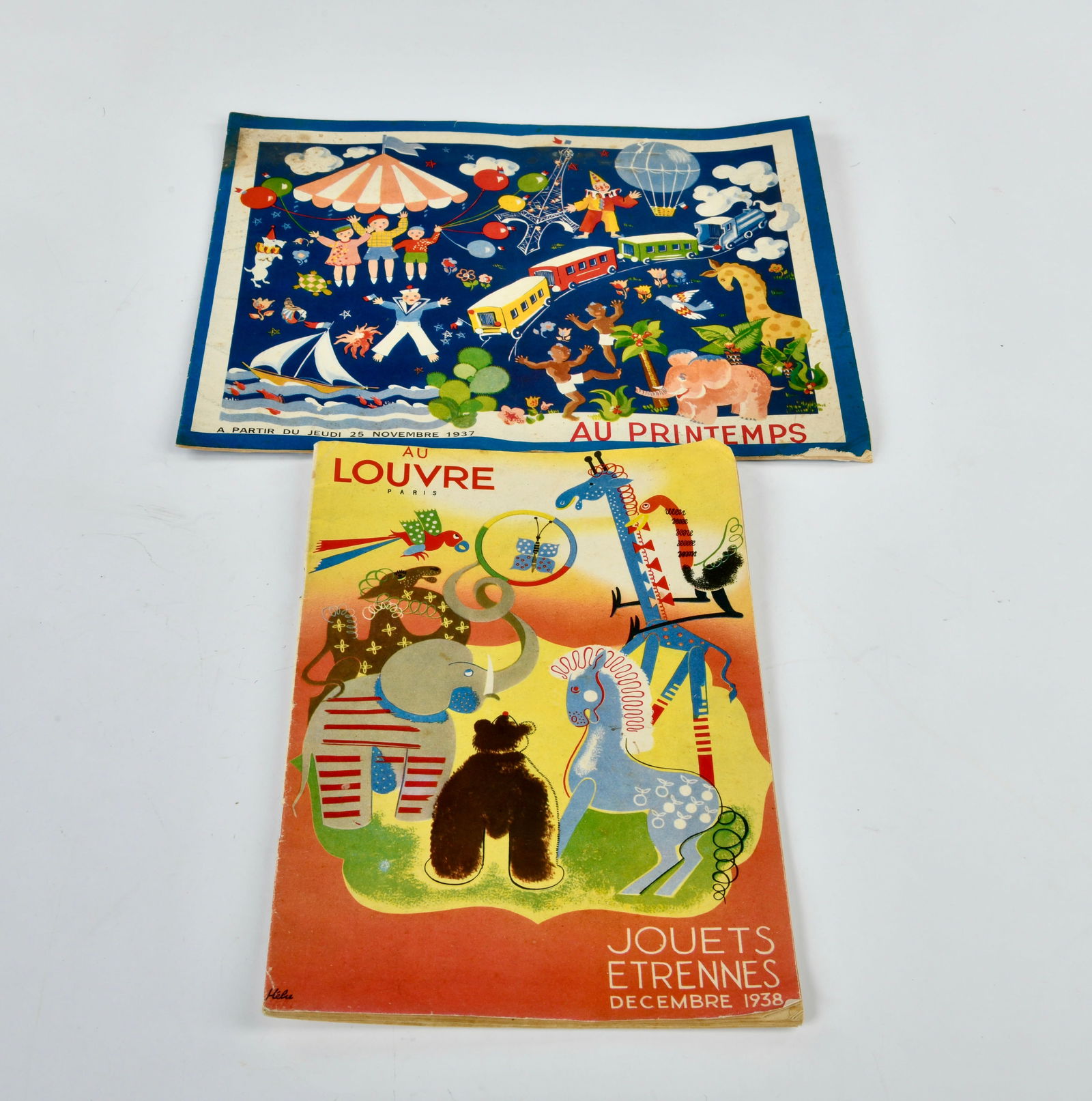 2 franzosische Spielzeugkataloge, 1937 & 1938: 2 franzosische Spielzeugkataloge, 1937 & 1938, 1x beschadigt, Z 2