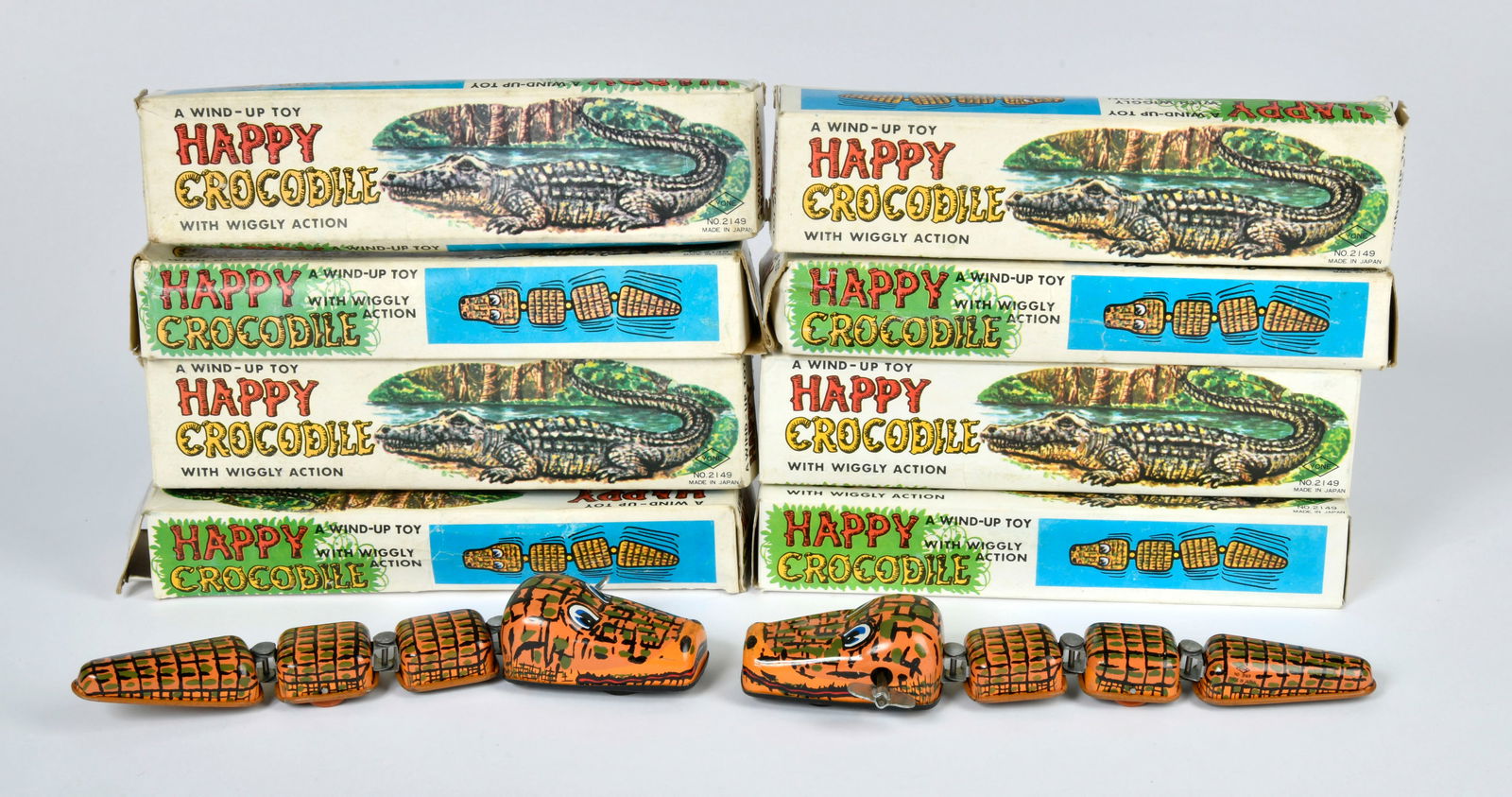 8 x Happy Crocodile Konvolut: 8 x Happy Crocodile Konvolut, Japan, 20 cm, UW ok, Okt, Z 1