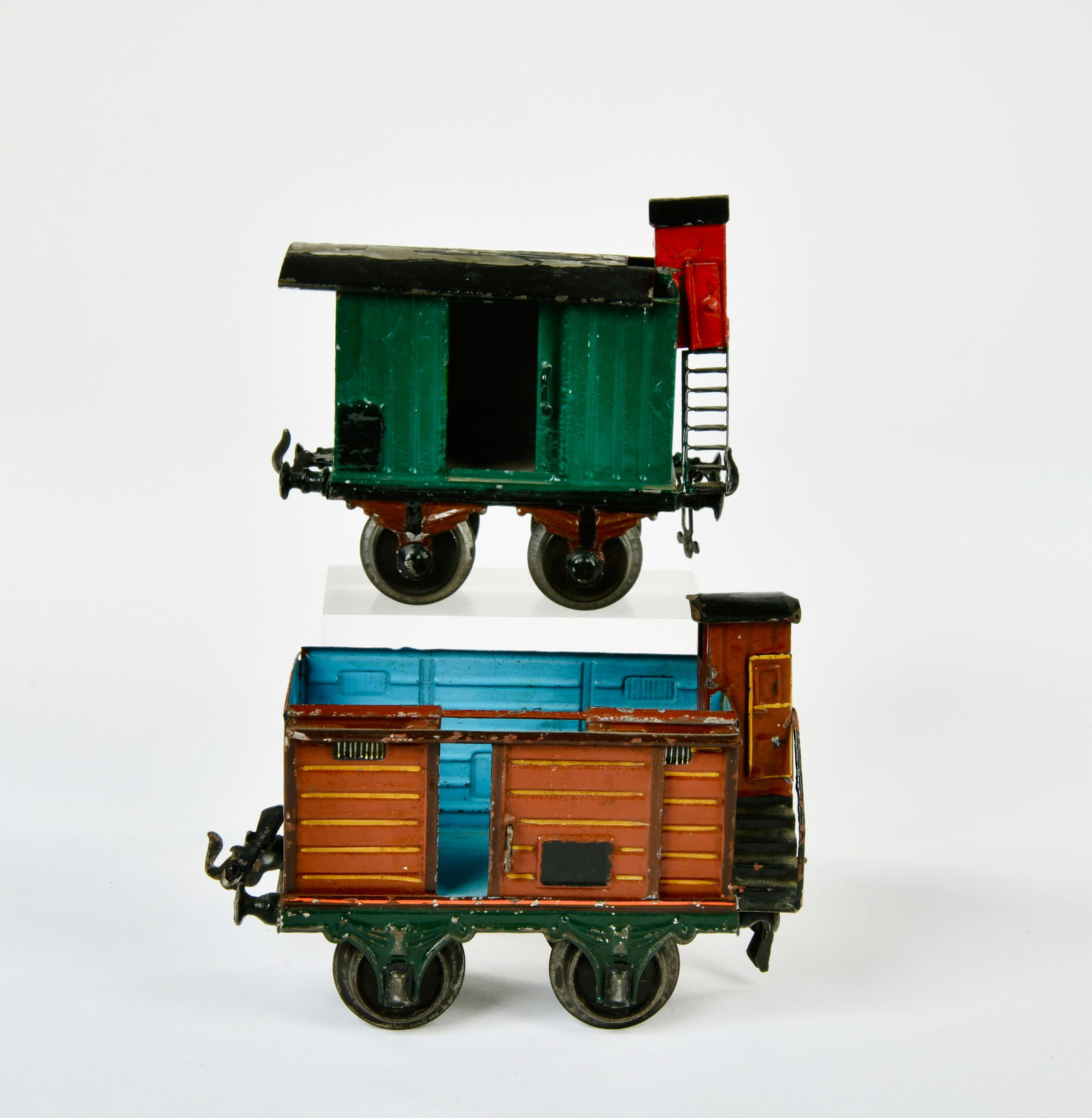 Marklin, Bing, 2 Packwagen: Marklin, Bing, 2 Packwagen, Germany VK, Spur 1, 1x Dach fehlt, 1x starkere LM auf Dach, Z 3