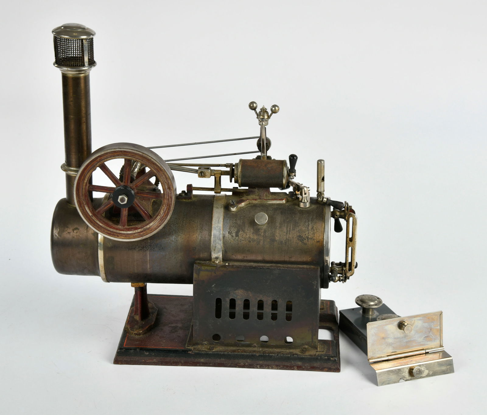 Falk, Stationares Lokomobil 456/2/2 S: Falk, Stationares Lokomobil 456/2/2 S, Germany 1917, Hohe 32 cm, Schwungrad 9,5 cm, LM, Z 2-