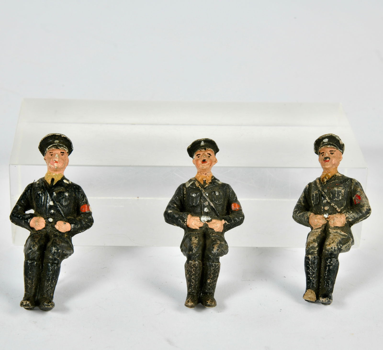 Lineol, 3 SS Fahrerfiguren: Lineol, 3 SS Fahrerfiguren, Germany VK, 7 cm, Masse, LM, Z 3