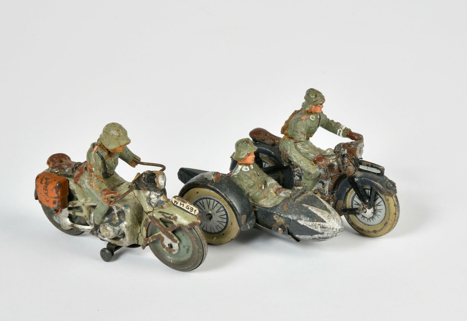 Elastolin, 2 Kradfahrer: Elastolin, 2 Kradfahrer, Germany VK, Masse, LM, Z 3-4