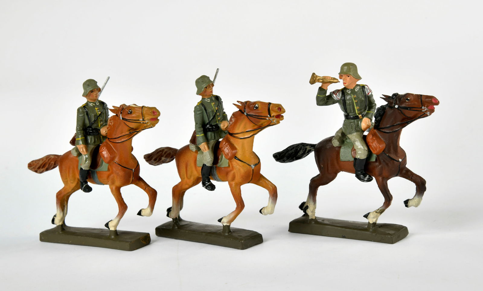 Lineol, 3 Wehrmacht Reiter: Lineol, 3 Wehrmacht Reiter, Germany VK, 7,5 cm, Masse, Z 1