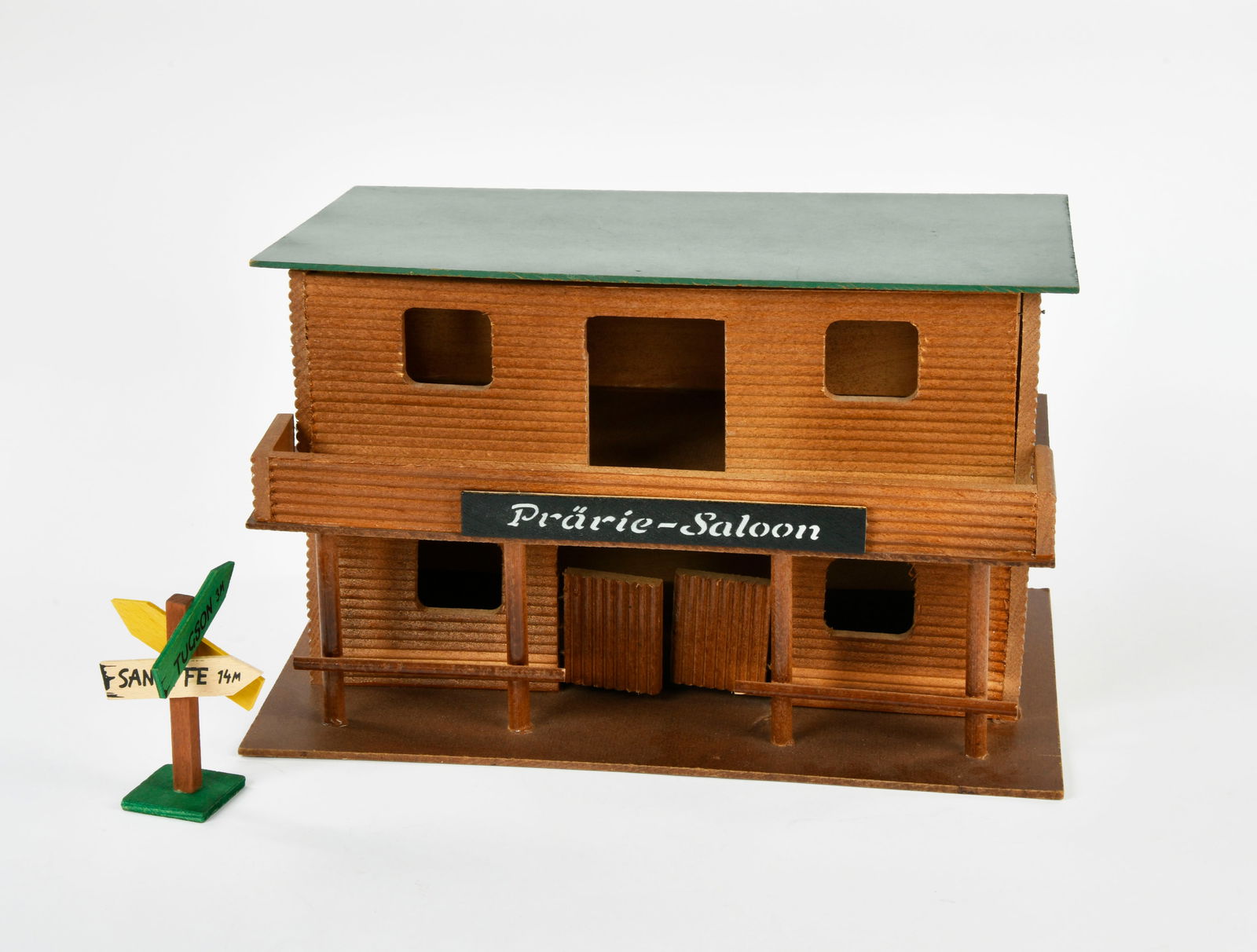 Grosser Prarie-Saloon: Grosser Prarie-Saloon, 37x24x23 cm, Holz, mit Wegweiser, Z 1