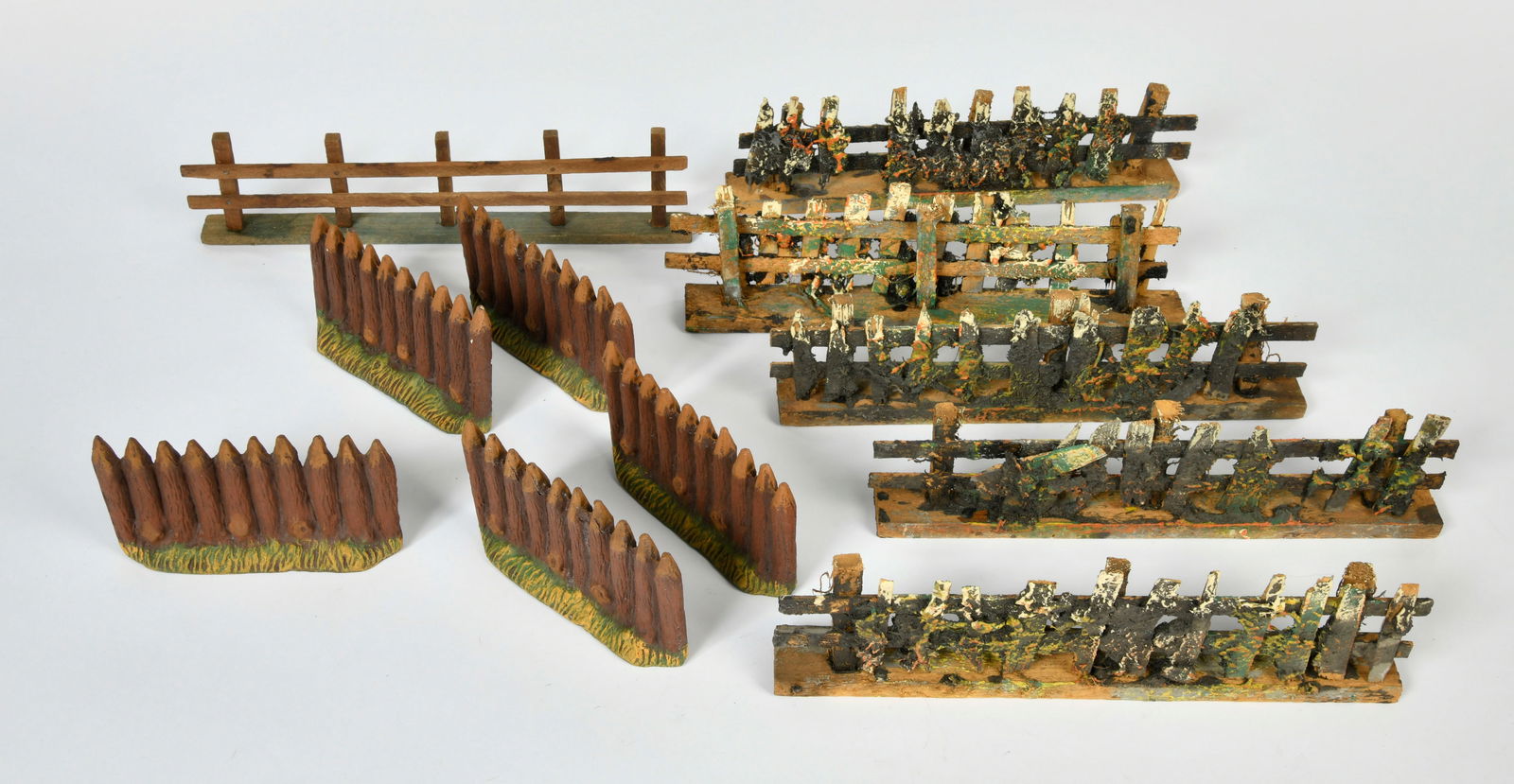 Durso u.a., Zaune, Gehege: Durso u.a., Zaune, Gehege, 12-27 cm, Masse, Holz, Z 1-2