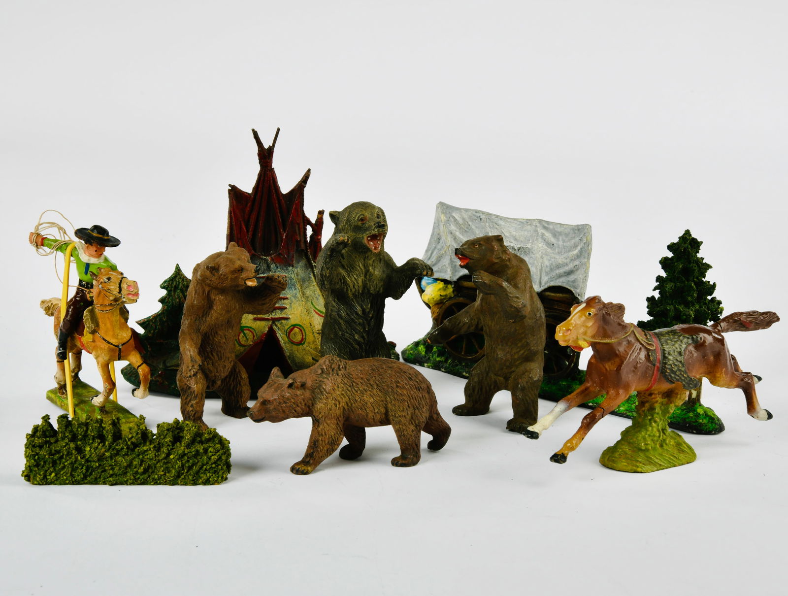 Elastolin, Tiere, Reiter und Dekorationen: Elastolin, Tiere, Reiter und Dekorationen, Masse, 7,5 cm Serie, Z 1-2