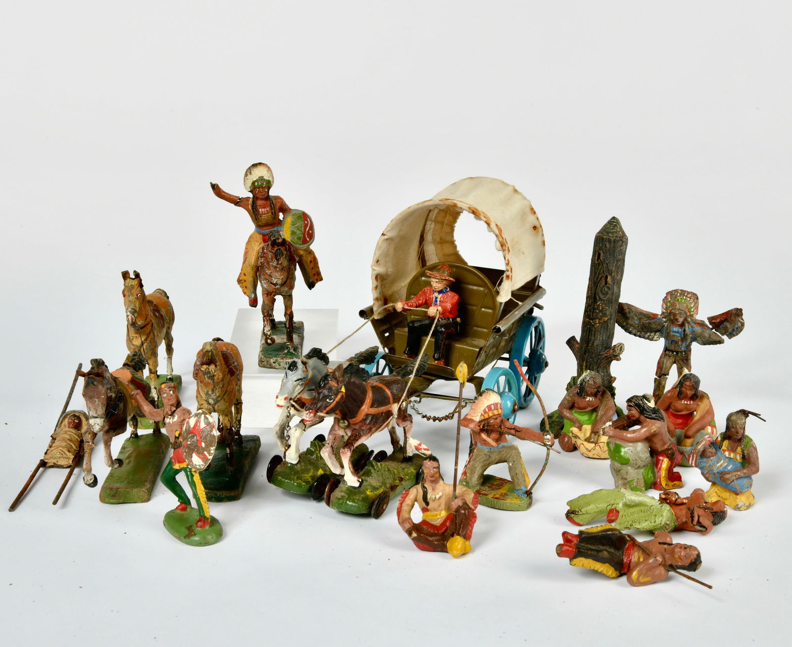 Elastolin u.a., Wild West Figuren, Kutsche u.a. (1 of 1)