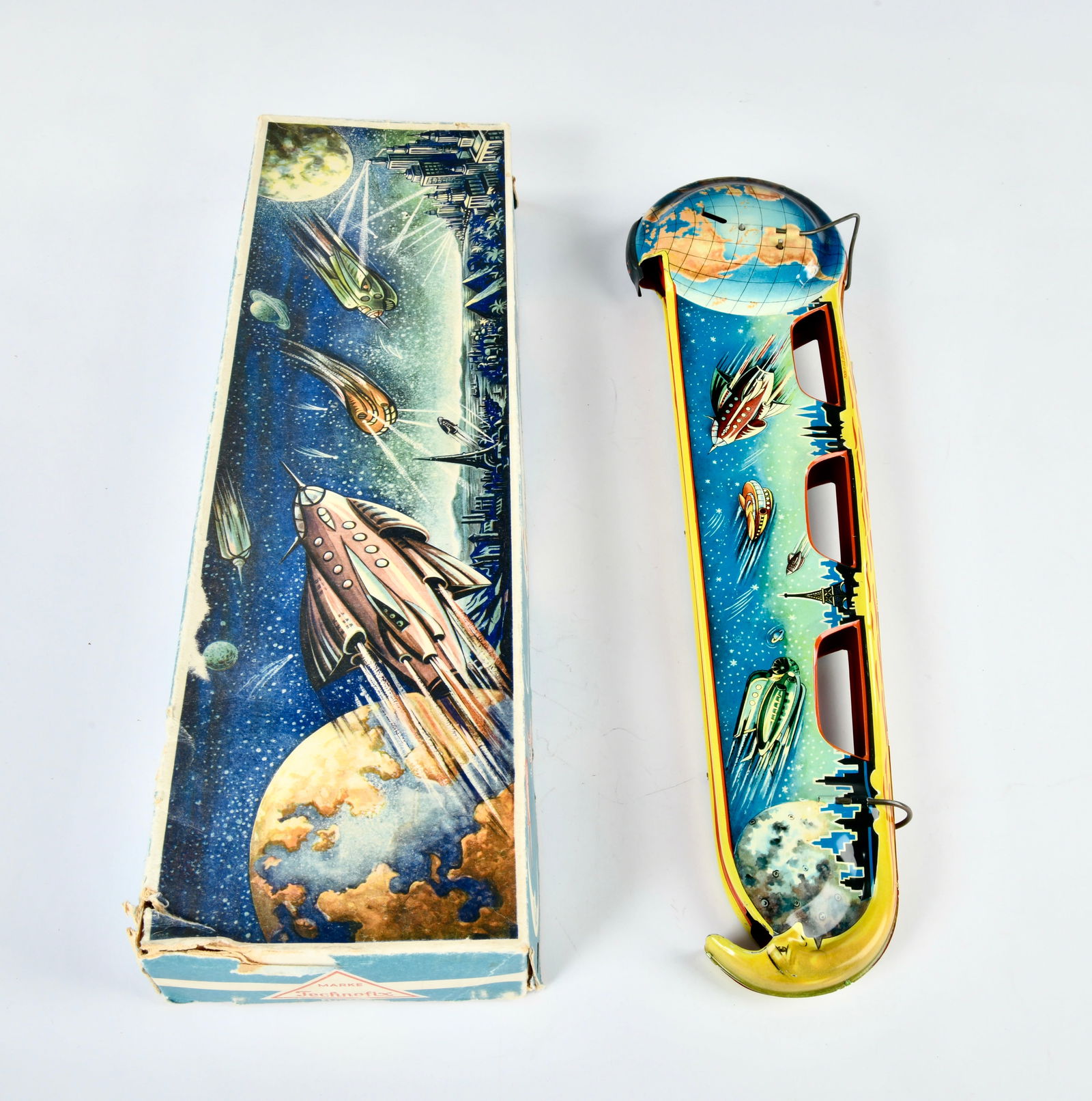 Technofix, Mondbahn: Technofix, Mondbahn, US Z. Germany, 48 cm, Blech, ohne Fahrzeuge und Funktion, Okt Z 2, optisch Z 1-2