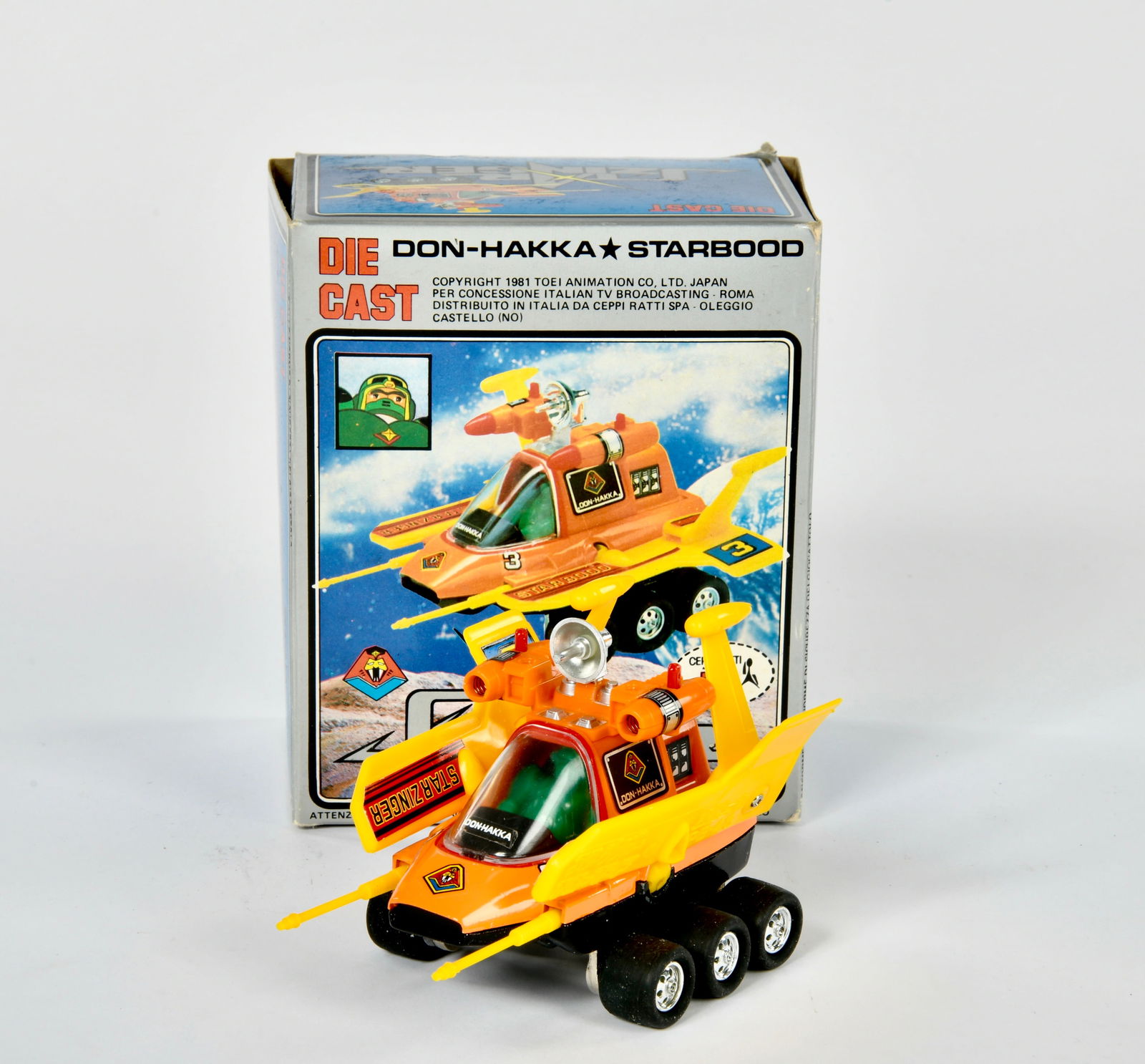 Starzinger Don Hakka Starbood Popy vehicle: Starzinger Don Hakka Starbood Popy vehicle, 14 cm, Druckguss, Italienische Box Ceppi Ratti Z 1, Z 1