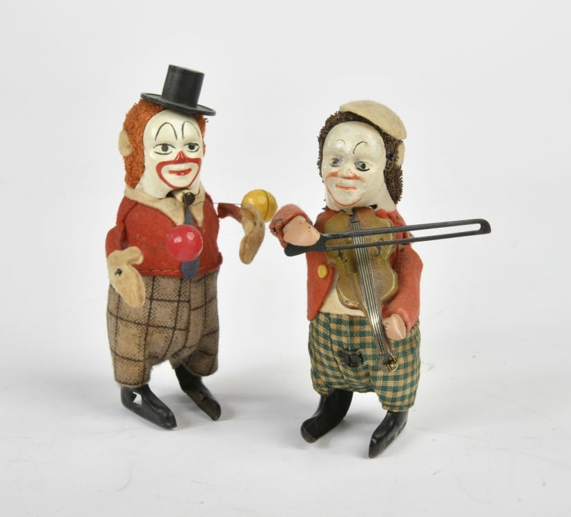 Schuco, Clown Jongleur & Clown mit Geige (1 of 1)