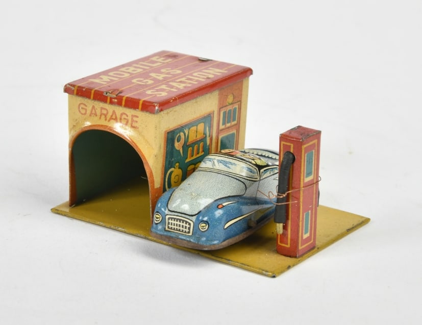 Penny Toy Tankstelle und Auto: Penny Toy Tankstelle und Auto, Japan, 7 cm, Blech, Z 1-2