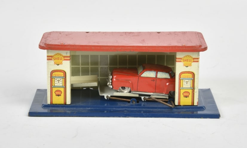 Shell Garage mit Wagenheber und Auto (1 of 1)