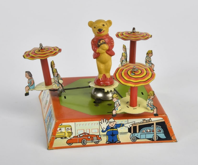 Hoch & Beckmann, Barenkarussell: Hoch & Beckmann, Barenkarussell, US Z. Germany, 14x14 cm, Blech, UW ok, min. LM, Z 2+