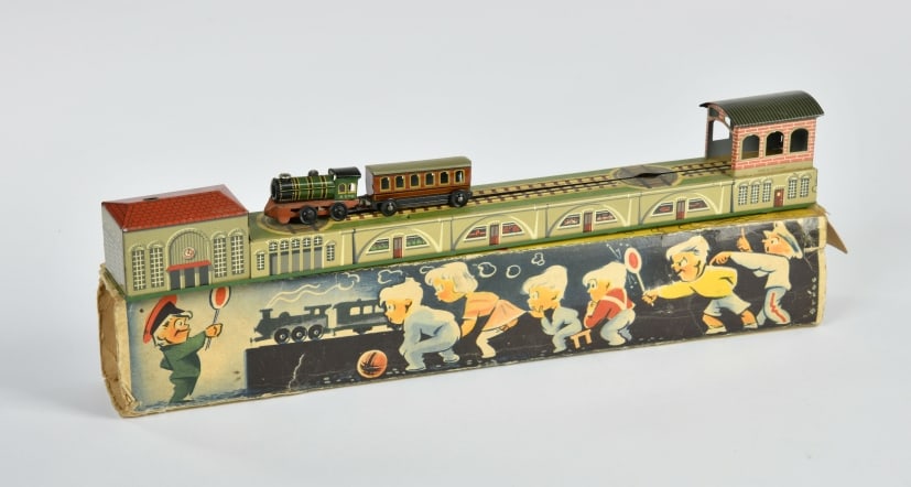 Arnold, Wendebahn Eisenbahn Zug: Arnold, Wendebahn Eisenbahn Zug, W.-Germany, 38 cm, UW ok, Okt Fragment Z 3, Z 1-