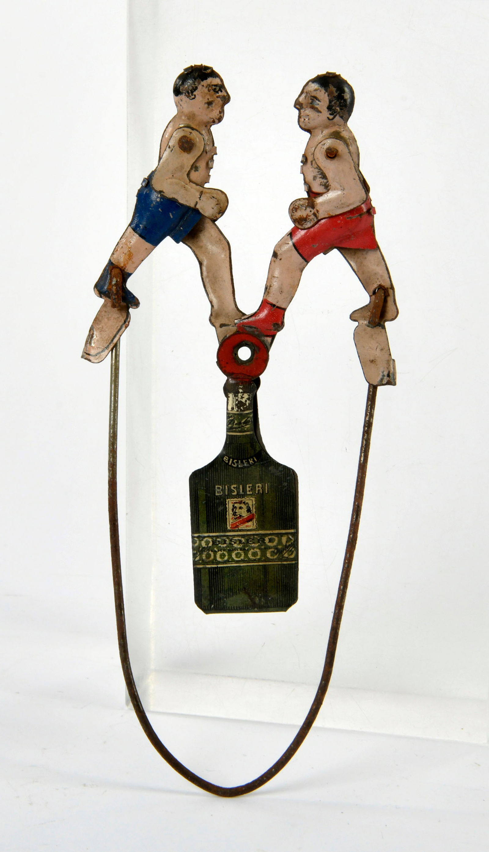 Einfalt, Boxer Druckspiel mit Werbung "Bisleri": Einfalt, Boxer Druckspiel mit Werbung "Bisleri", Germany VK, 10 cm, Z 1-2