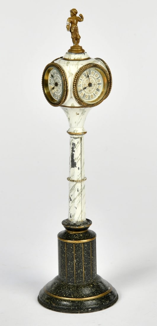 Marklin, Standuhr 2191 um 1900: Marklin, Standuhr 2191 um 1900, Germany, 43 cm, eine Lotstelle, Figur ersetzt