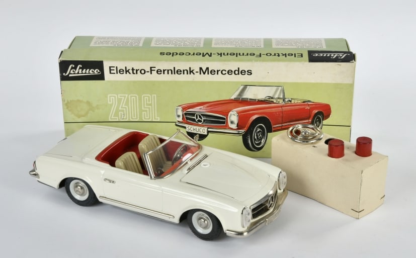 Schuco, Mercedes SL "Sport": Schuco, Mercedes SL "Sport", W.-Germany, 27 cm, Funktion ok, Blech, Okt Z 1-, mit Zubehor, Z 1