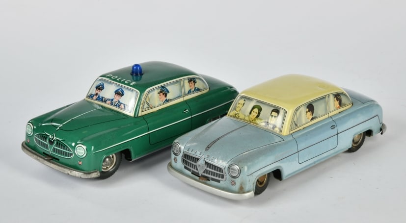 B&S, Borgward Isabella & Polizei: B&S, Borgward Isabella & Polizei, W.-Germany, 20 cm, Blech, 1x LM, Z 1/2-3